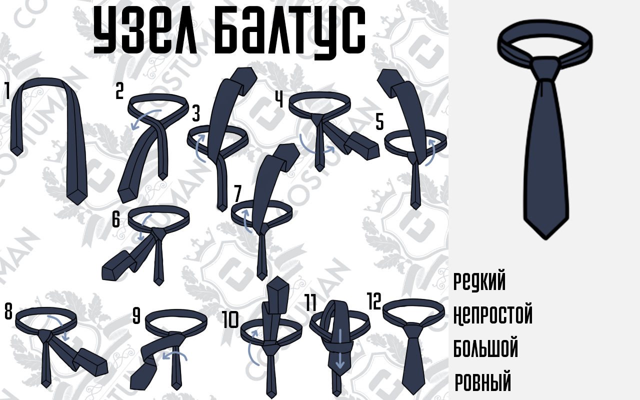 Схема узла для галстука "Балтус"