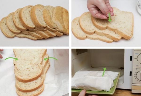 освежаем хлеб при помощи микроволновки